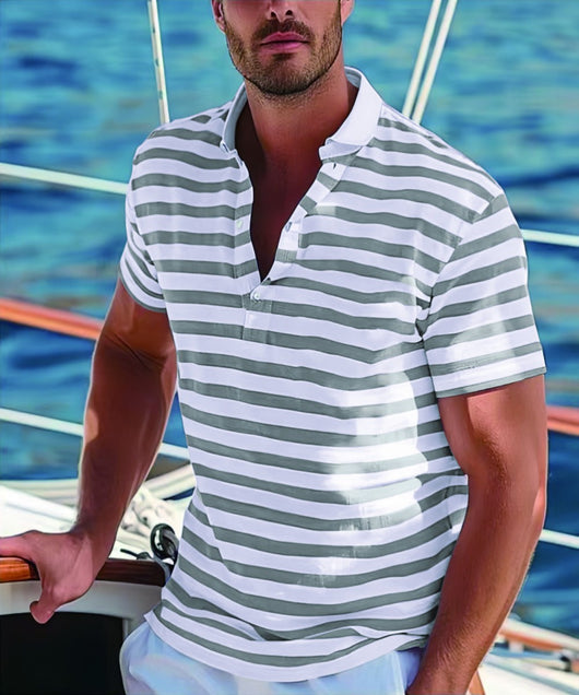 Polo Casual de Rayas para Hombre - Cómodo y Versátil - Image 22