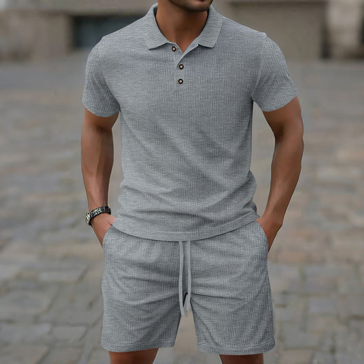 Saco Casual de Manga Corta con Textura Jacquard para Hombre - Image 19