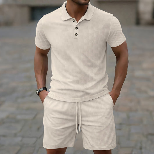 Saco Casual de Manga Corta con Textura Jacquard para Hombre - Image 31