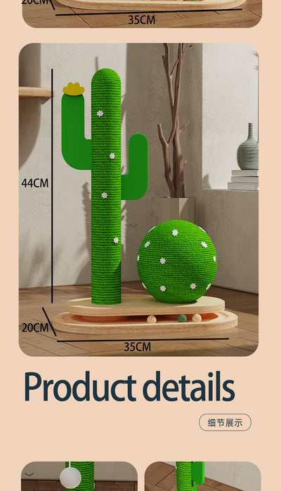 Torre de Juego para Gatos con Rueda Giratoria y Madera Maciza - Image 25