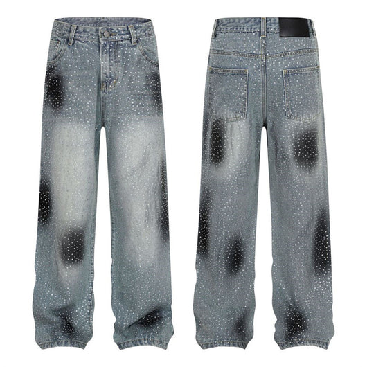 Pantalones Jeans Rectos Anchos con Detalles de Strass - Diseño Casual Moderno - Image 8