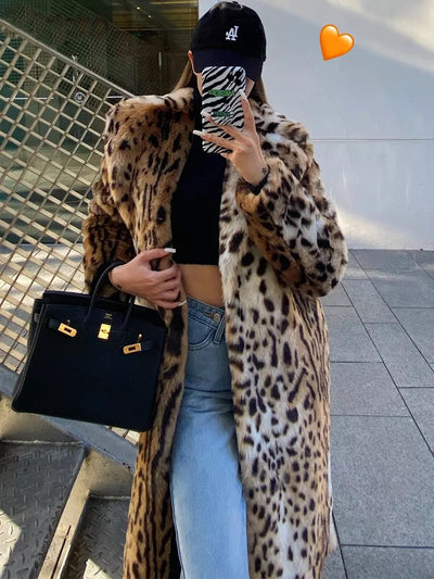Abrigo de Piel Sintética Estampado Leopardo para Mujer - Image 11