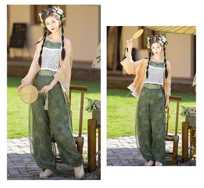 Conjunto Tradicional Chino Tang: Camisa Cuello Redondo y Pantalones Holgados - Image 14