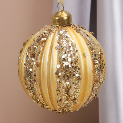 Bola de Navidad de Vidrio con Franjas Verdes y Textura Aterciopelada - Image 15