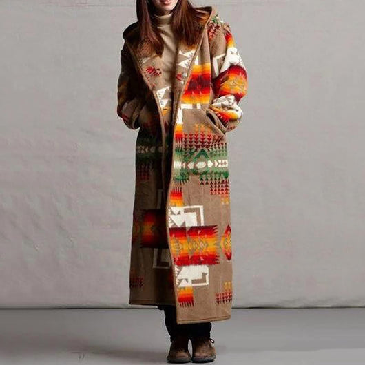 Abrigo Largo Estampado con Bolsillos para Mujer - Image 21