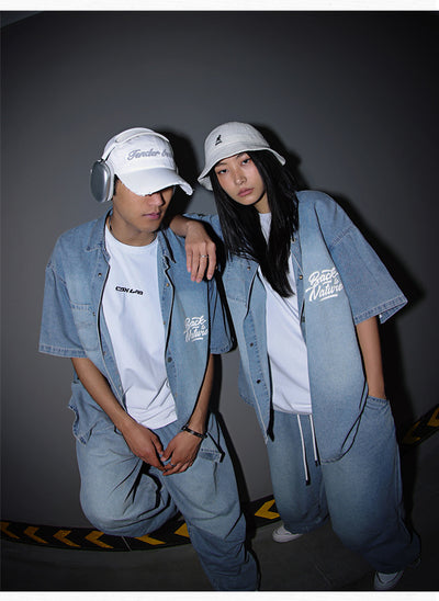 Conjunto Hip Hop Urbano: Camisa y Pantalón Denim Estilo Callejero - Image 17