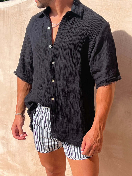 Camiseta Casual Hombre Algodón Lino Manga Corta Suelta - Image 7
