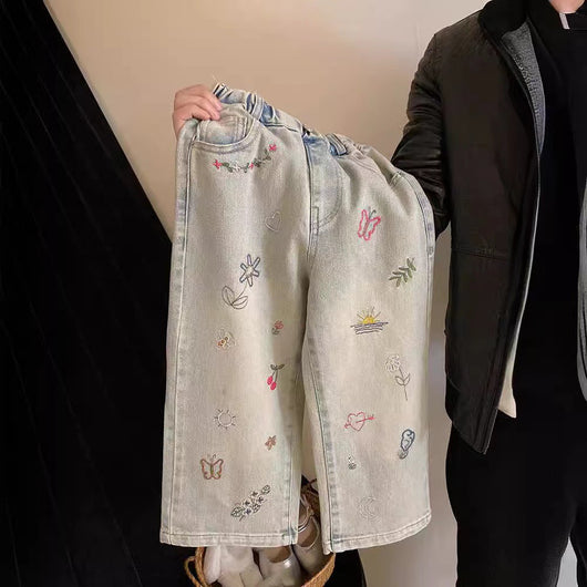 Jeans Rectos Personalizados con Bordado para Niñas - Image 11