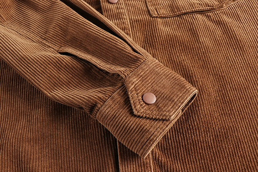 Camisa de Pana Gruesa Lavada con Manga Larga para Invierno - Image 16