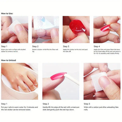 Uñas Postizas Flor Begonia Blanca - Set de 24 Piezas con Esmalte Incluido - Image 16