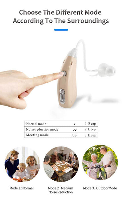 Audífono Retroauricular Recargable de Conducción Abierta para Adultos Mayores - Image 12