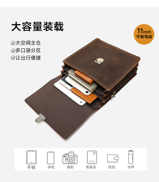 Bolsa Mensajera Vertical de Gran Capacidad con Diseño Cuadrado para Hombre - Image 12