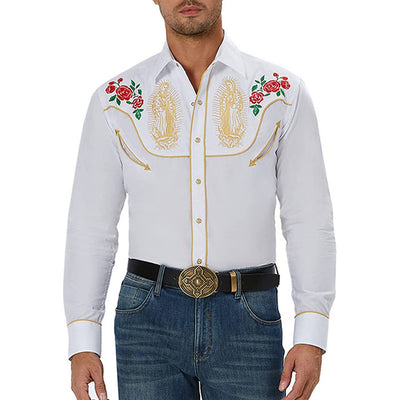 Camisa Suelta Estampada Estilo Western Americano - Image 34