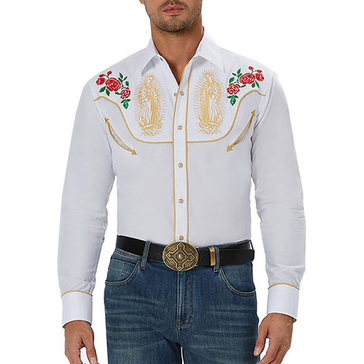 Camisa Suelta Estampada Estilo Western Americano - Image 34