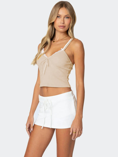 Blusa Elegante Lazo Contraste de Colores con Encaje Falsa Dos Piezas - Image 53