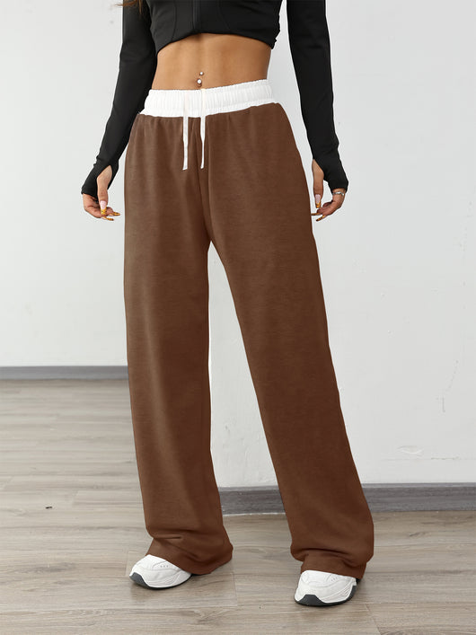 Pantalones Deportivos Mujer Cintura Ajustable Contraste de Colores - Image 27