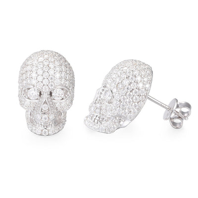 Aretes de Calavera en Plata S925 con Moissanita Brillante - Image 21