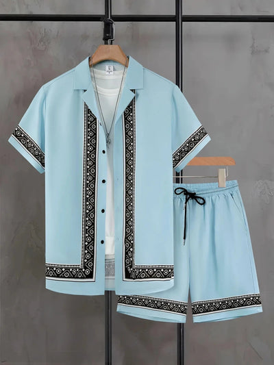 Conjunto Hawaiano Hombre: Camisa y Shorts Holgados de Manga Corta - Image 32
