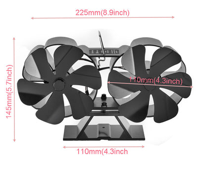 Ventilador Térmico de Chimenea Doble Cabezal 12 Aspas - Image 16