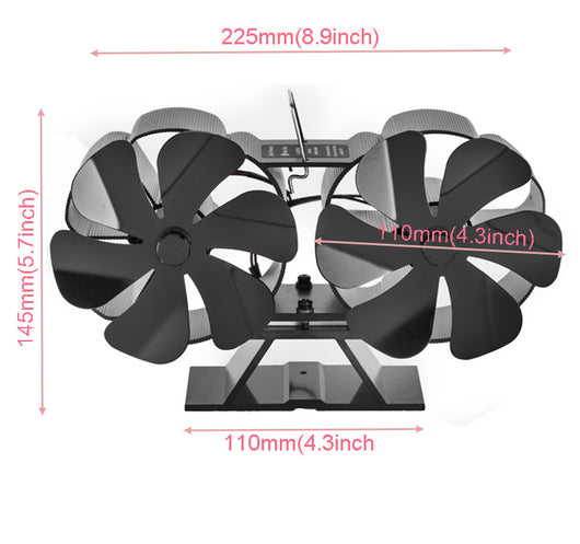 Ventilador Térmico de Chimenea Doble Cabezal 12 Aspas - Image 16