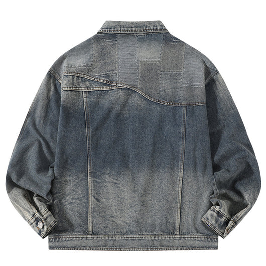 Chaqueta Denim Vintage Destruida Estilo Retro Americano - Image 18