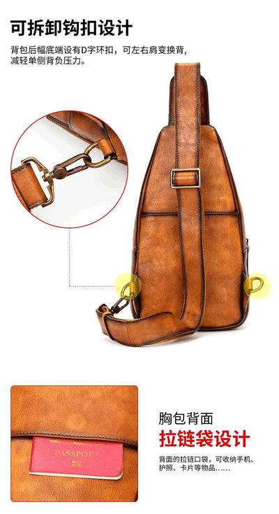 Bolso de Cuero Retro Multifuncional para Hombre y Mujer - Image 11