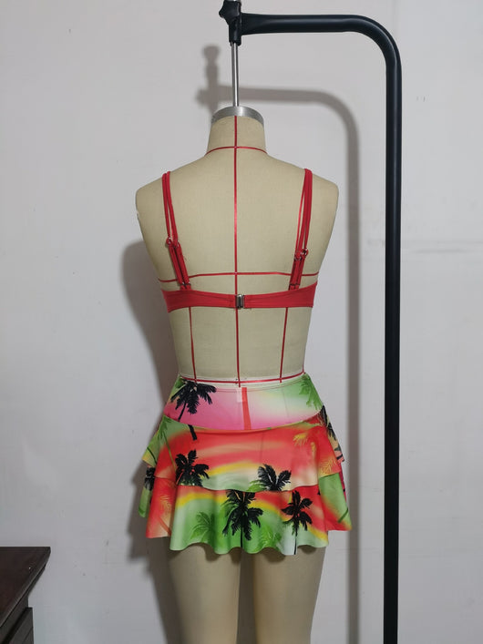 Bikini Cintura Alta con Volantes y Estampado para Mujer - Image 17