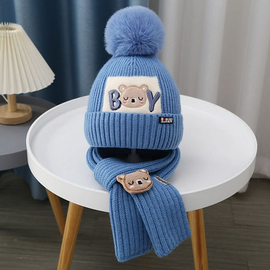 Gorro y Bufanda Tejida para Bebé - Conjunto Osito Calientito - Image 47