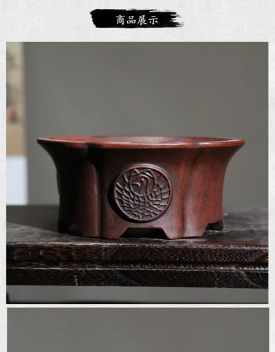 Maceta Totem de Cerámica Púrpura Grande - Bonsái y Plantas Decorativas - Image 9