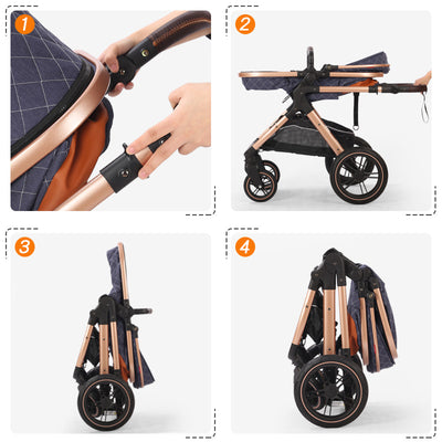 Carrito Multifuncional Plegable para Bebé - Ligero y Versátil - Image 15