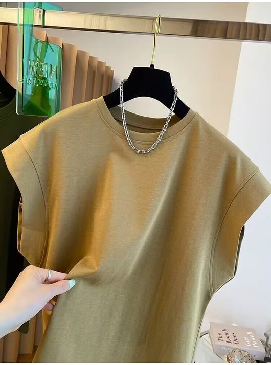 Blusa Suelta sin Mangas de Color Sólido - Comodidad y Estilo - Image 26