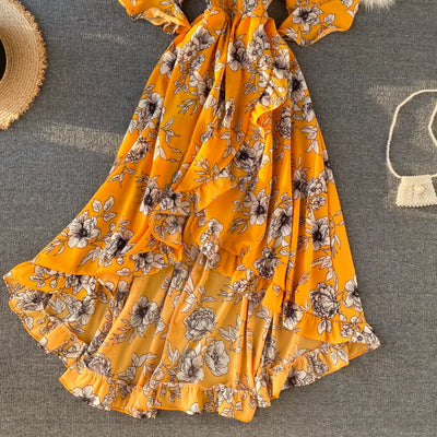 Vestido de Resort con Hombros Descubiertos y Volantes Irregulares - Image 36