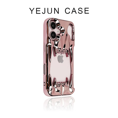 Funda para Celular Calavera Tigre Plateada con Electroplating Hueco - Image 28