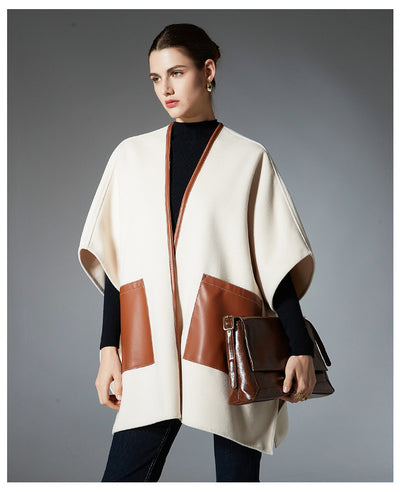 Chal Cruzado de Cuero Crema para Otoño e Invierno - Image 20