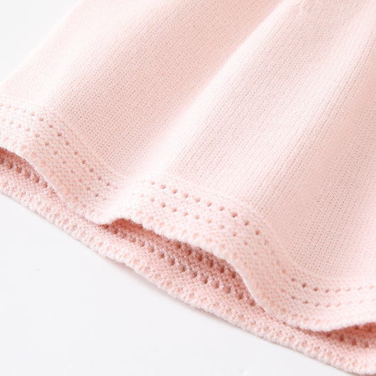 Vestido Tejido para Niña con Mangas Volantes y Detalles Selvedge - Image 15