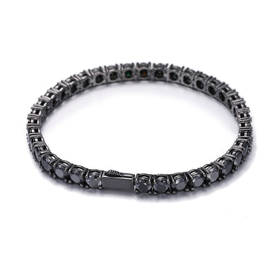 Cadena de Tenis Plata S925 Moissanita Negra - Collar Hip Hop para Hombre - Image 17