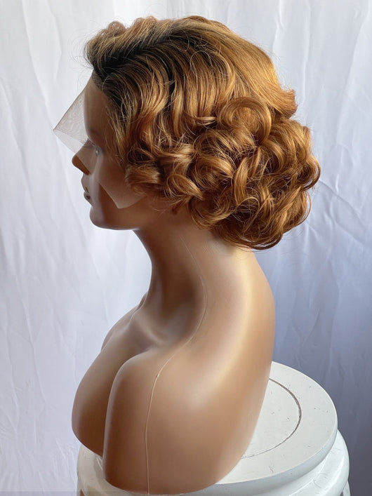 Peluca Frontal de Encaje Cabello Rizado Corto Volumen Abundante - Image 11