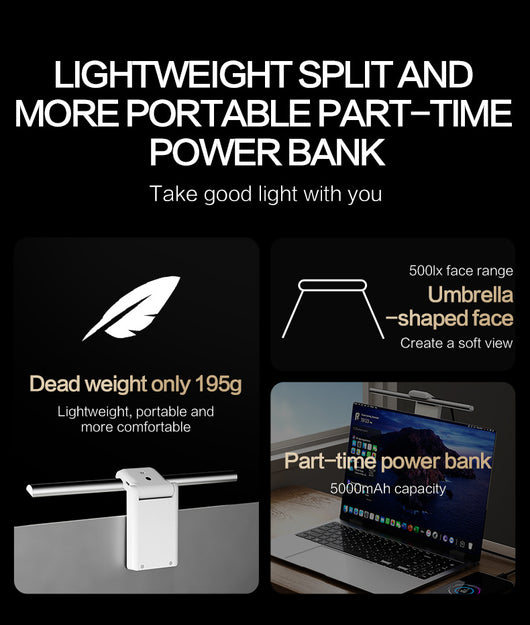 Lámpara LED Portátil para Notebook con Protección Ocular y Power Bank - Image 23