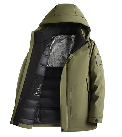 Chaqueta Impermeable con Capucha de Plumón de Pato Blanco - Image 22