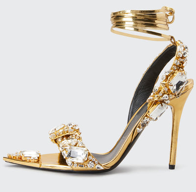 Zapatos de Tacón Alto Puntiagudo con Cristales para Eventos y Pasarela - Image 17