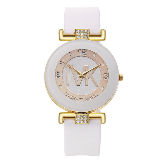 Reloj de Mujer con Correa de Silicona Diamantada y Movimiento de Cuarzo - Image 25