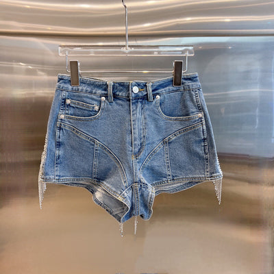 Shorts de Mezclilla con Detalles de Strass y Borlas para Mujer - Image 7