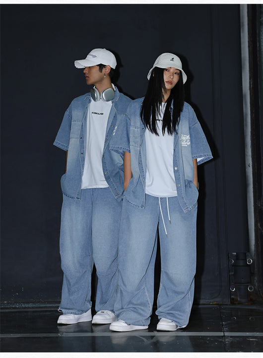 Conjunto Hip Hop Urbano: Camisa y Pantalón Denim Estilo Callejero - Image 13