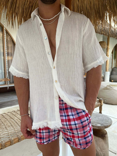 Camiseta Casual Hombre Algodón Lino Manga Corta Suelta - Image 13