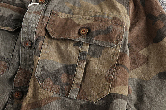 Chaqueta Cargo Camuflaje Retro para Hombre con Bolsillos Funcionales - Image 16
