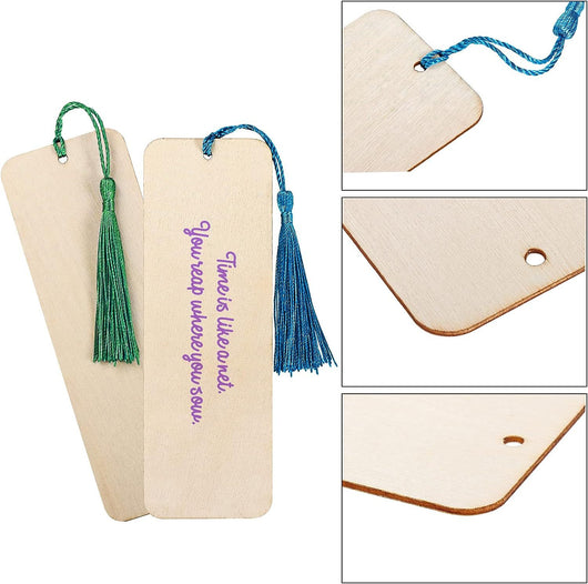 Marcapáginas Colgante Rectangular de Madera Natural para Personalizar - Image 11