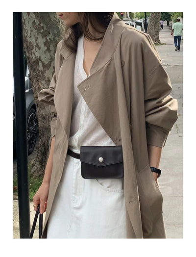 Abrigo Trench Largo Elegante con Cuello de Pie y Corte Slim - Image 34