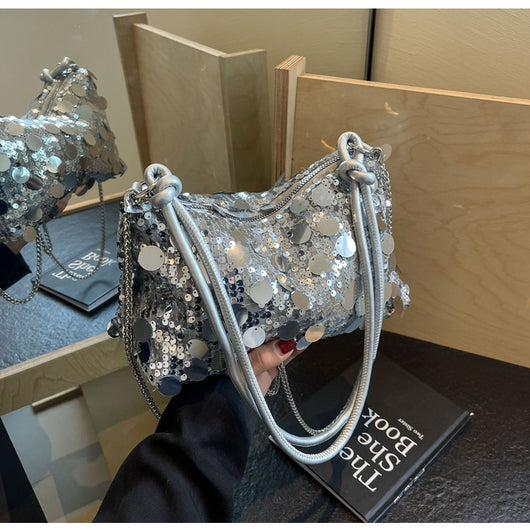 Bolso Bandolera Mujer con Cadena y Lentejuelas Brillantes - Image 23