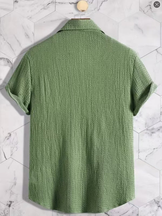 Camisa Casual de Manga Corta Holiday Leisure sin Arrugas para Hombre - Image 59