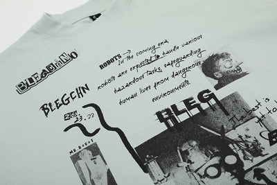 Playera Oversize de Manga Corta con Estampado de Letras - Estilo Urbano Versátil - Image 30